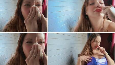 I pick my nose a lot and blow my nose too much trumpet sound