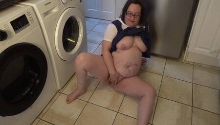 Naughty Wife In Collage Uniform Playing With Shaven Pussy