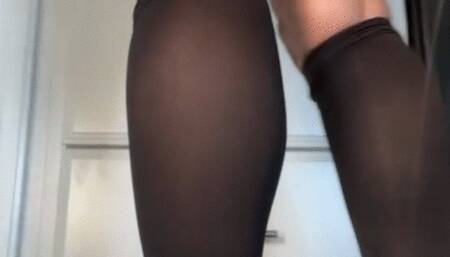 Running Shorts Black Knee High Socks