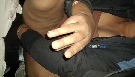 Night Jungle Fuck and Cum on Tit and Cum on Boobs