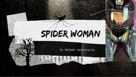 Spider Woman with Motorcycle Helmet