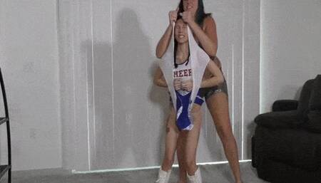 Tiny Cheerleader humiliated by Amazon - MOV