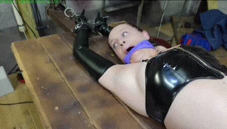 Stretched out on the rack for nipple clamped dildo fucked bound orgasms (MP4 HD 6000kbps)