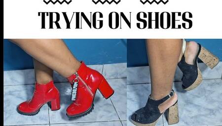 Trying on shoes