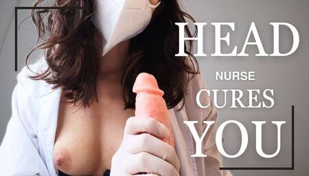 HEAD NURSE strokes your COCK to help you CUM