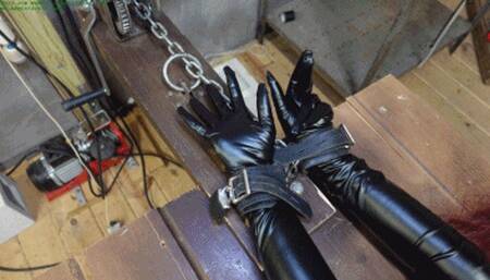 Stretched out on the rack for nipple clamped dildo fucked bound orgasms (WMV HD 8000kbps)