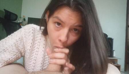 I Got A Surprise Blowjob From My Naughty Girlfriend Until I Came In Her Throat