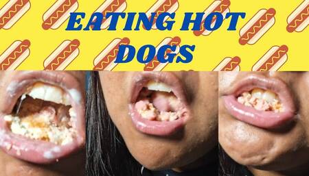 Eating hot dogs