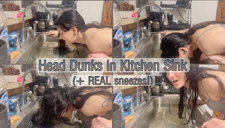 Head Dunks in Kitchen Sink