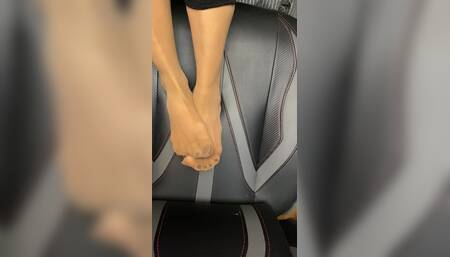 Sexy Tiny Feet in Stocking with Long Toes