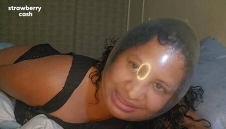 Condom wrapped around a slut's head