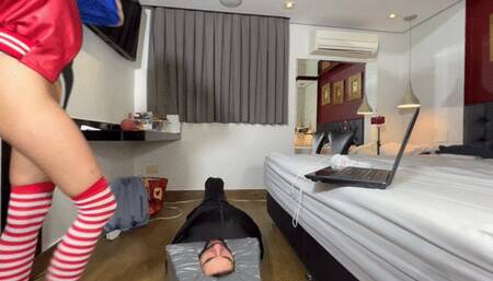 CUTE PRINCESS SITTING, IGNORING AND WORK