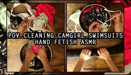 POV Cleaning Camgirl Swimsuits Hand Fetish ASMR