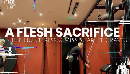 A FLESH SACRIFICE - Slave Whipped by Two Dommes on the Punishment Rack