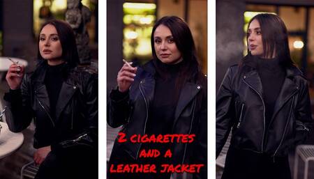 Two cigarettes in a leather jacket