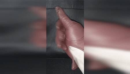 Leather glove JOI for cheap losers