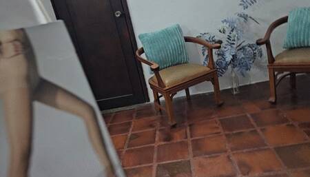 Balbina trying her new sexy nude pantyhose