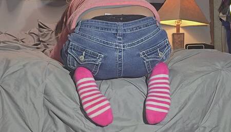 Sock play in jeans