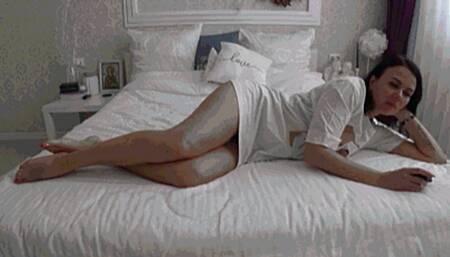 Victoria brutally bites my legs with her sharp teeth Bi