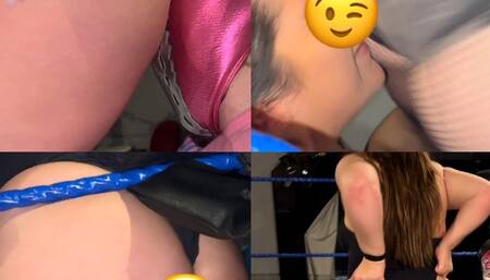 Deep wedgie Stinkface ass smothers (mixed and female wrestling)