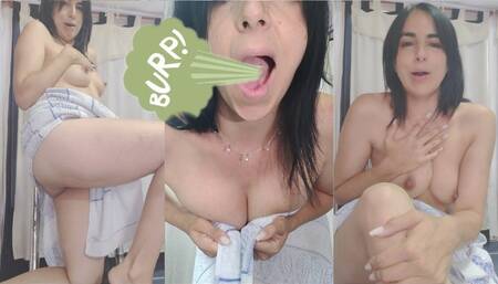 To burp before taking a shower!