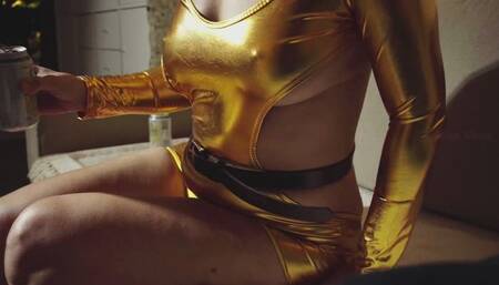 Golden Micro Dress, 2 ????liquids, and a Stuffed Belly