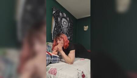 Ashley Having Fun Practicing Deepthroat on Her Dildo