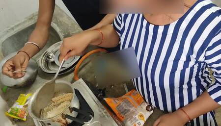 Sister-in-law Was Bent Over While Mopping the Kitchen and Fucked