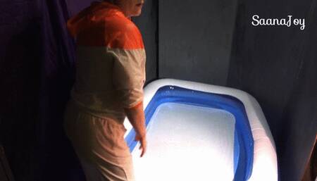 white windbreaker goes wet