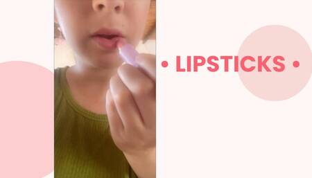 using different lipsticks