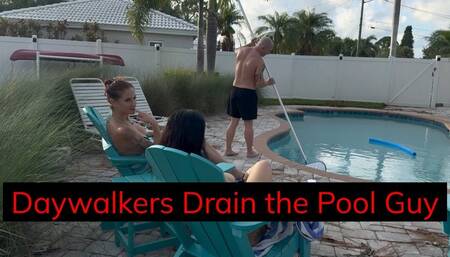 Day Walkers Drain the Pool Guy - Nadia White And Autumn Bodell Mesmerize For Double Blowjob With Vampire Fangs and Cum Swapping Cum Play