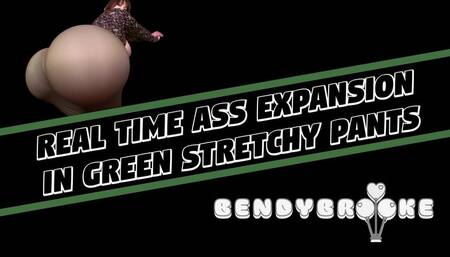 Real Time Ass Expansion in Green Stretchy Pants
