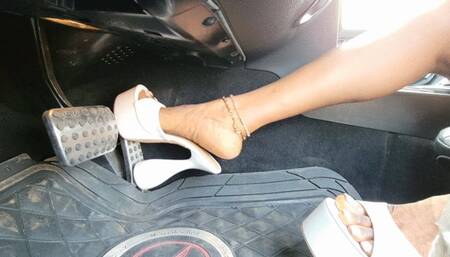 Hard Revving TEASE In My White Platform Cone Heels