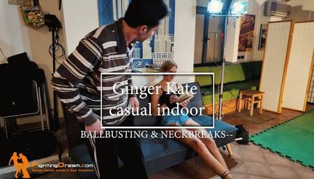 Ginger Kate casual indoor ballbusting and neckbreacks