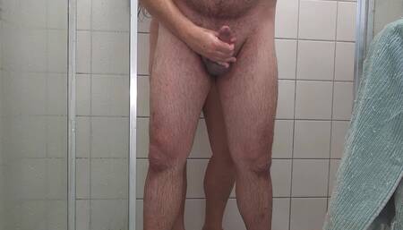 BBW Gives Stepbrother Handjob in Shower