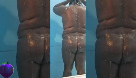 Black Sissy Shower Her Fat Body.