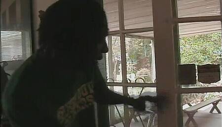 Black man shows white woman his huge cock, her eyes shine with joy