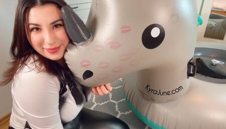 Spring Cleaning Part 02 - Destroying and Popping my Inflatable Dragon Float - by KyraJune