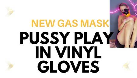 new gas mask and vynil gloves