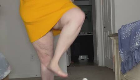 BBW stomps on plush toy