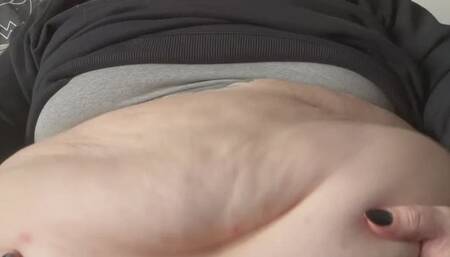 BBW Belly play and belly button finger