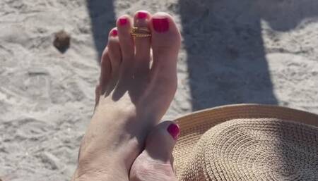 Beautiful Feet Relaxing by the Oceanside