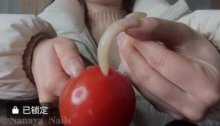 #14 - Inserting a Tomato with my Long Natural Nails(13mins)