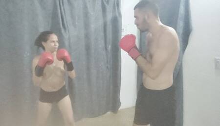 My breasts are bouncing as my lover dances with me in my red gloves FULLMP4