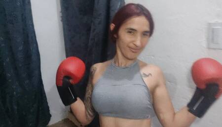 We have a boxing match with my red gloves professionally FULL