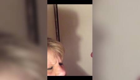 Blonde MILF Gets a Mouthful of Cum