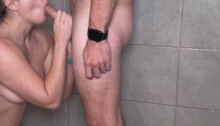 Big cock shower BJ