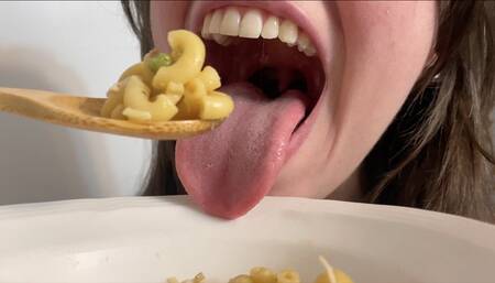Tiny in Giantess's Pasta Bowl
