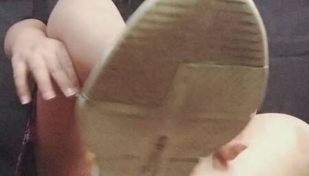 Latina wearing dirty shoes