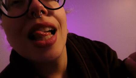 ASMR of Chewing Chex Mix as She Stares Away